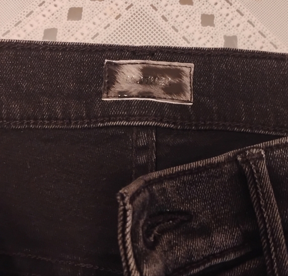 MOTHER The Hustler Ankle Fray In Cat Got Your Tongue Black Jeans, Size 26 - Picture 11 of 16